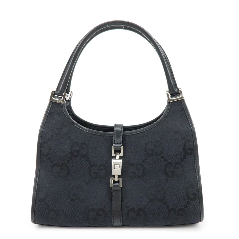 Gucci Jackie GG Canvas & Leather Hobo Bag Black
